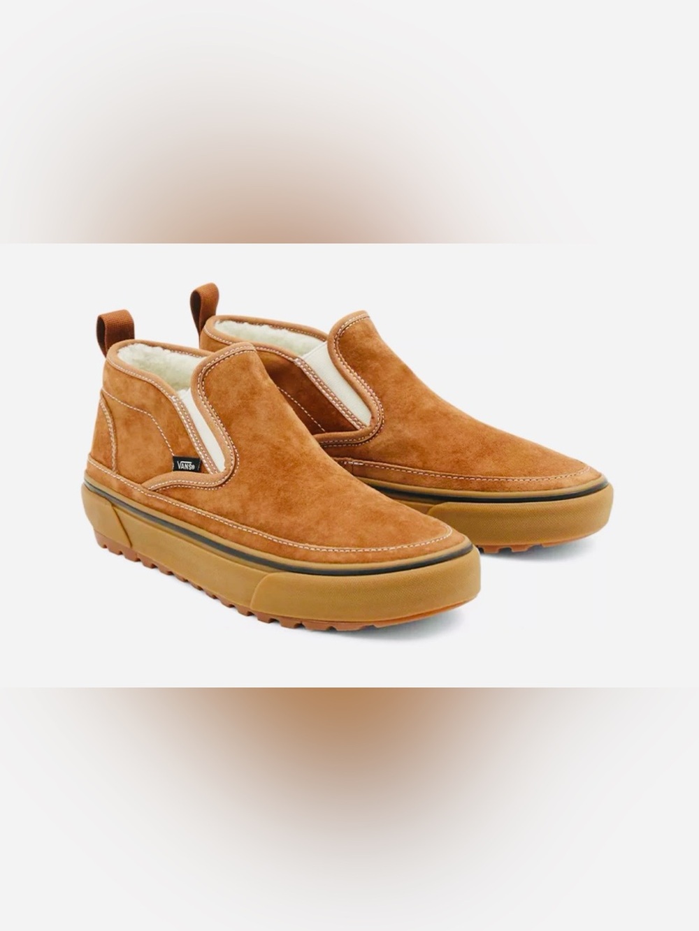 Vans Suede Slip-On Sneakers - Chestnut Brown